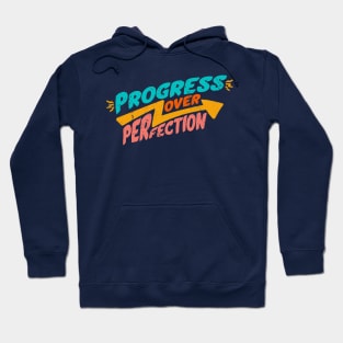 Vintage Progress Over Perfection // Back to School Teacher Saying B Hoodie